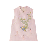 Celeste 2-Piece Pink Embroidered Cheongsam Set