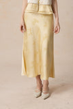 Canvas 2-Piece Light Yellow Jacquard Cheongsam Top