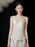 Phoenix Apricot White Relaxed Cheongsam Top
