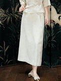Adagio 2-Piece Apricot Jacquard Cheongsam Set