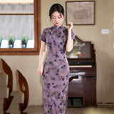 Magnolia Purple Lightweight Cheongsam Dress