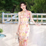 Arcturus Crabapple Blue Short Cheongsam