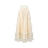 Villa 2-Piece Knit Top and Mesh Cheongsam Skirt