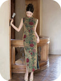 Johanna Sandalwood Sleeveless Cheongsam Dress