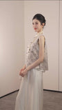 Nadine Lilac Jacquard Cheongsam Top