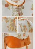 Pinnacle Orange Vest Modern Cheongsam