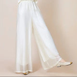 Yuan Black Viscose Wide-Leg Pants Cheongsam