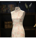Hematite Silk Floral Cheongsam Dress