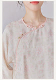Romina Light Pink Relaxed Fit Cheongsam Top
