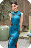 Chloe Blue Floral Cheongsam Dress