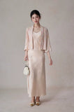 Freya Pink Satin Cheongsam Cardigan
