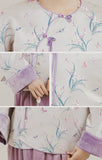 Emerald Purple Jacquard Velvet Cheongsam Skirt
