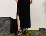 Tina Black Velvet Slim-Fit Cheongsam