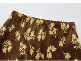 Daniella Brown Floral Print Cheongsam Skirt