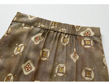 Dusk Brown Floral A-Line Cheongsam Skirt