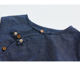 Desdemona Denim Blue Cheongsam Top