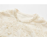 Camellia Almond Beige Beaded Lace Cheongsam Top