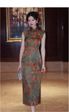 Hyacinth Fragrant Jacquard Cheongsam Dress