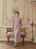 Philippina 2-Piece Gold Embroidered Cheongsam Set