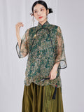 Silk Raven Delicate Qipao Cheongsam Top