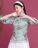 Qipao Cheongsam con bordado de lana