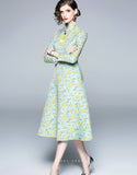 Jasmine Light Sky Blue Long Qipao Cheongsam