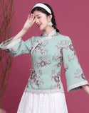 Qipao Cheongsam con bordado de lana