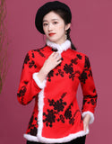 Qipao Cheongsam de clavel rojo