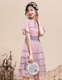 Cheongsam Qipao Nipis Ungu