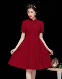 Maroon Lembut Qipao Cheongsam