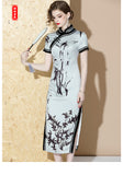 Light Cyan Long Qipao Cheongsam