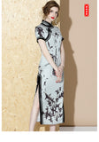 Light Cyan Long Qipao Cheongsam