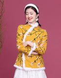 Qipao Cheongsam de ranúnculo naranja