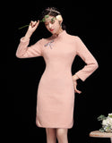 Kehangatan Merah Jambu Qipao Cheongsam