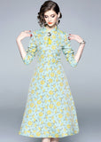 Jasmin Light Sky Blue Long Qipao Cheongsam