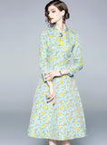 Jasmin Light Sky Blue Long Qipao Cheongsam