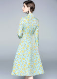 Jasmin Light Sky Blue Long Qipao Cheongsam