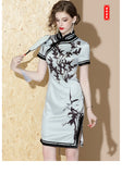 Qipao Cheongsam cian claro