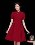 Maroon Lembut Qipao Cheongsam