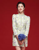 Aqua Qipao Cheongsam yang tenang